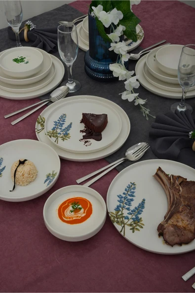 Farika Porselen Hazeran 24 Parça 6 Kişilik Porselen Yemek Takımı - 3