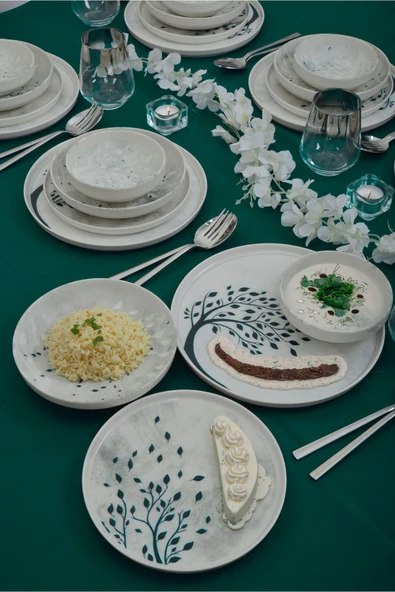 Farika Porselen Yaprak Dökümü 24 Parça 6 Kişilik Porselen Yemek Takımı - 3