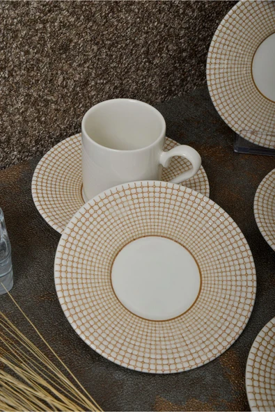 Farika Porselen Petek 12 Parça 6 Kişilik Porselen Kahve Fincanı Takımı