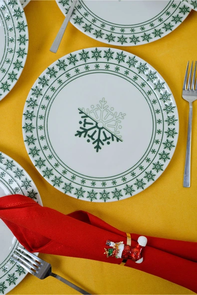 Farika Porselen Kartanem 6'lı Porselen Pasta Tabağı Seti