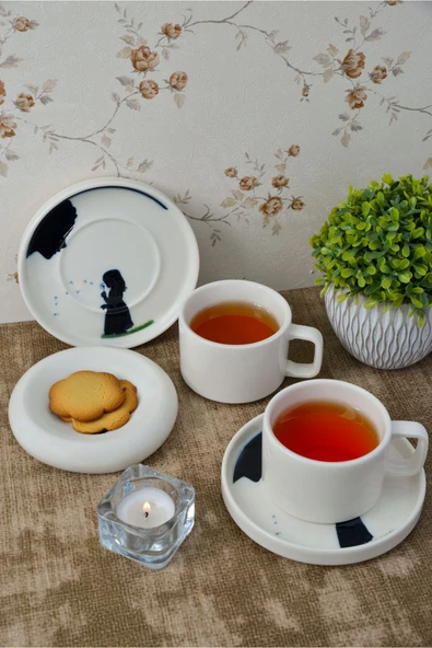 Farika Porselen Beliz 4 Parça 2 Kişilik Porselen Çay Fincanı Takımı - 3