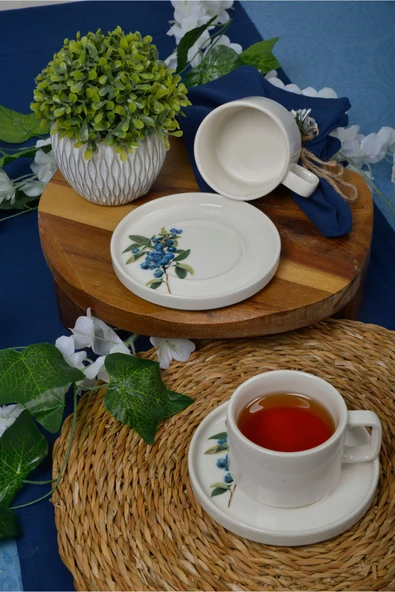 Farika Porselen Arya 4 Parça 2 Kişilik Porselen Çay Fincanı Takımı - 3