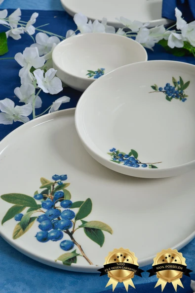 Farika Porselen Arya 18 Parça 6 Kişilik Porselen Yemek Takımı