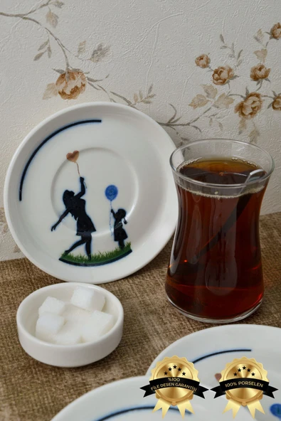 Farika Porselen Beliz 6'lı Porselen Çay Tabağı Seti