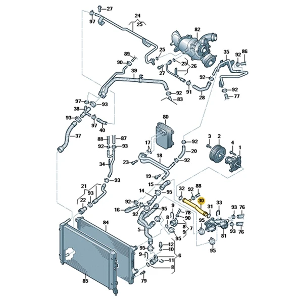 Skoda Yeti 2014-2018 1.4TSi CAX Motor Termostat Su Borusu 03C121065B - Resim 3