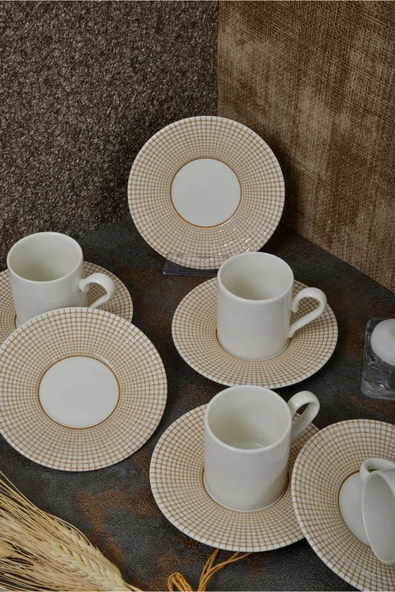 Farika Porselen Petek 12 Parça 6 Kişilik Porselen Kahve Fincanı Takımı - 2