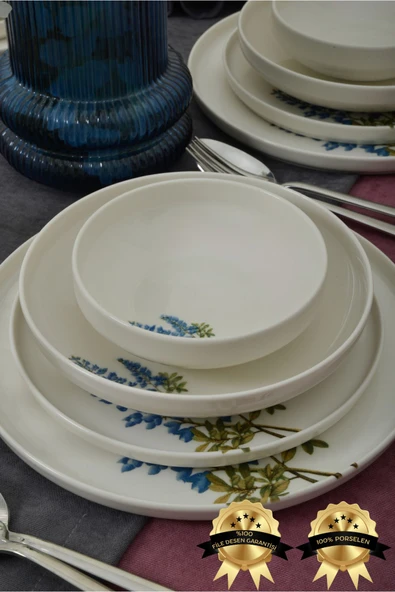 Farika Porselen Hazeran 24 Parça 6 Kişilik Porselen Yemek Takımı