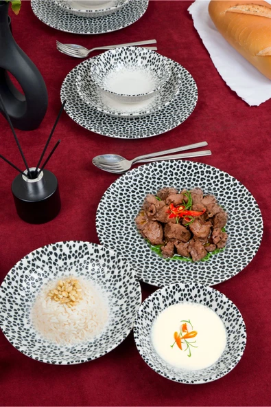 Farika Porselen Dalmaçya 18 Parça 6 Kişilik Porselen Yemek Takımı - 3