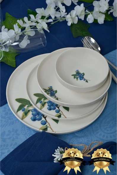 Farika Porselen Arya 24 Parça 6 Kişilik Porselen Yemek Takımı