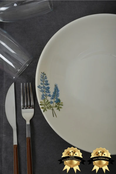 Farika Porselen Hazeran 23cm 2'li Porselen Salata Tabağı