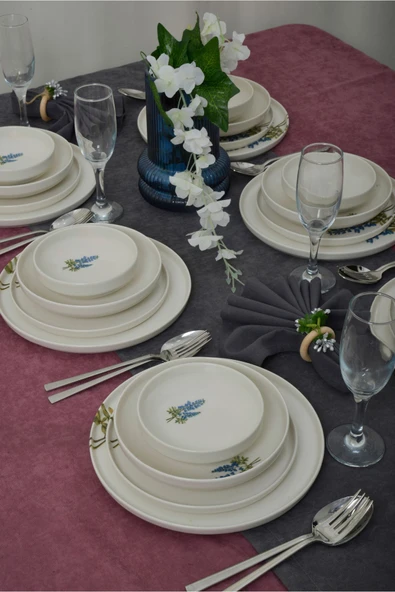 Farika Porselen Hazeran 24 Parça 6 Kişilik Porselen Yemek Takımı - 2