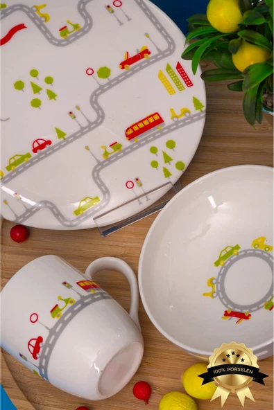 Farika Porselen Mama Pisti 3 Parça Porselen Mama Takımı