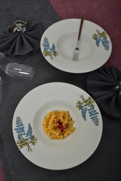 Farika Porselen Hazeran 28cm Porselen Makarna Tabağı - 3