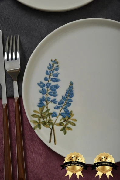 Farika Porselen Hazeran 6'lı Porselen Pasta Tabağı Seti