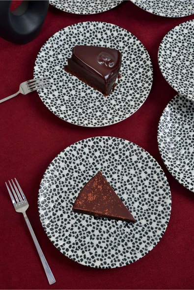 Farika Porselen Dalmaçya 6'lı Porselen Pasta Tabağı Seti