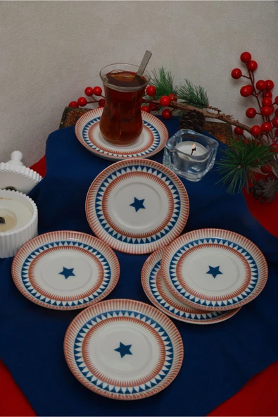 Farika Porselen Sirk 6'lı Porselen Çay Tabağı Seti - 2