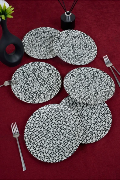 Farika Porselen Dalmaçya 6'lı Porselen Pasta Tabağı Seti - 2