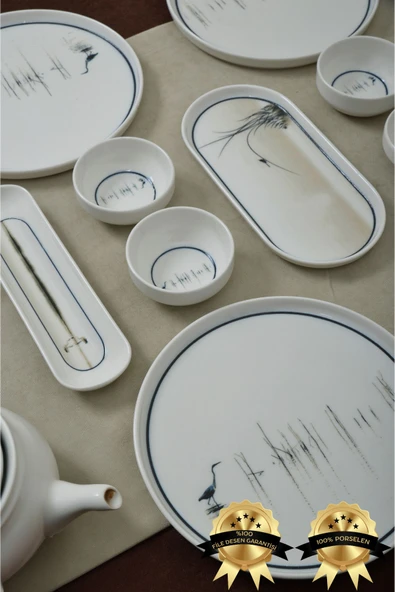 Farika Porselen Kuşadası 16 Parça 6 Kişilik Porselen Kahvaltı Takımı