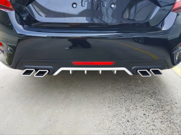 CIVIC FC5 2016-2021 IÇIN UYUMLU DIFUZOR KARE EGZOZ SILVER - Resim 3