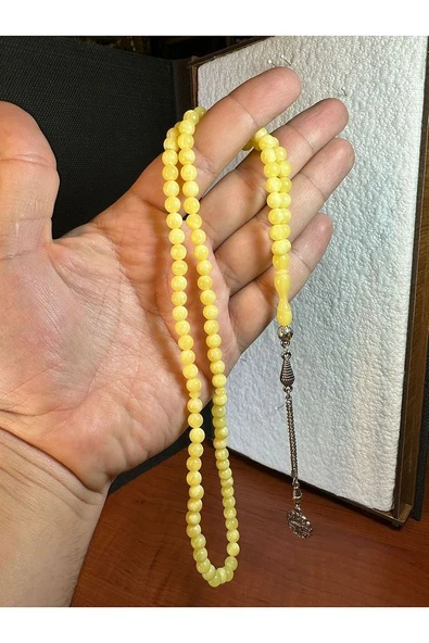 99'LU BEYRUT DAMLA KEHRİBAR TESBİH 6MM KÜRE KESİM HEDİYE T-275