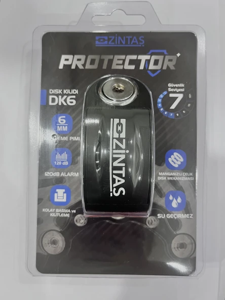Zintaş Protector Alarmlı Disk Kilidi 6mm 120 dB - 3