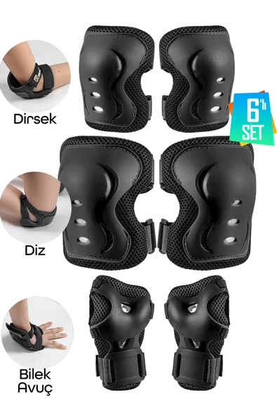Kaykay + Koruyucu Set Silikon Teker Diz Dirsek El Koruma Seti Skeleton Model Zımparalı Skateboard - 7