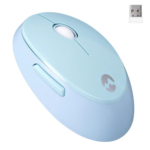 Everest ROUND KM-6282 Renkli Tuşlu Mavi Kablosuz Q Multimedia Klavye + Mouse Set - 3