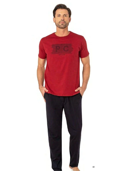 Pierre Cardin 6084 Erkek Kısa Kollu Bisiklet Yaka Pijama Takım - 3