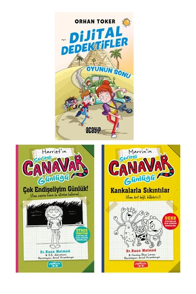 Dijital Dedektifler/Oyunun Sonu/Marvin'in Sevimli Canavar GünlüğüKankalarla Sıkıntılar/Harriet'ın Sevimli Canavar GünlüğüÇok Endişeliyim Günlük ürün görseli 1
