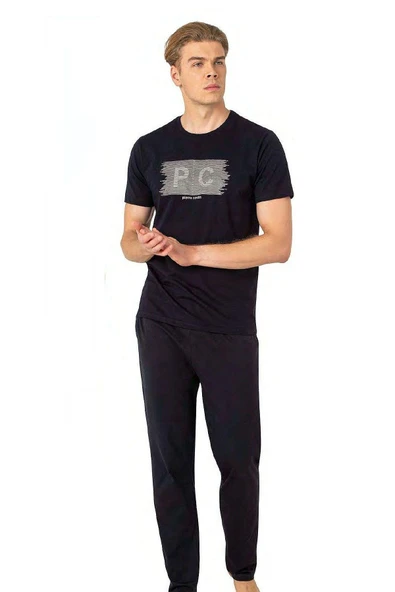 Pierre Cardin 6084 Erkek Kısa Kollu Bisiklet Yaka Pijama Takım