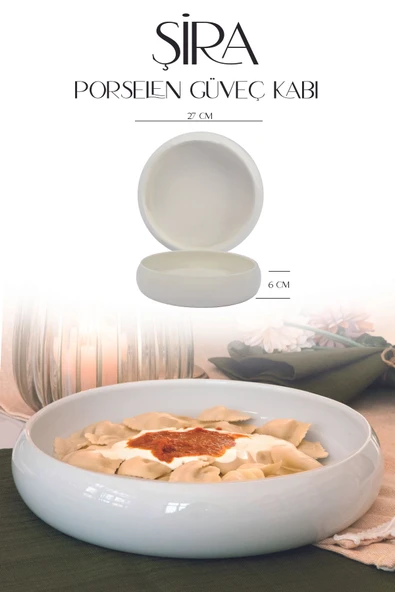 Farika Porselen Şira Yalın 27 cm Güveç Kabı - 4
