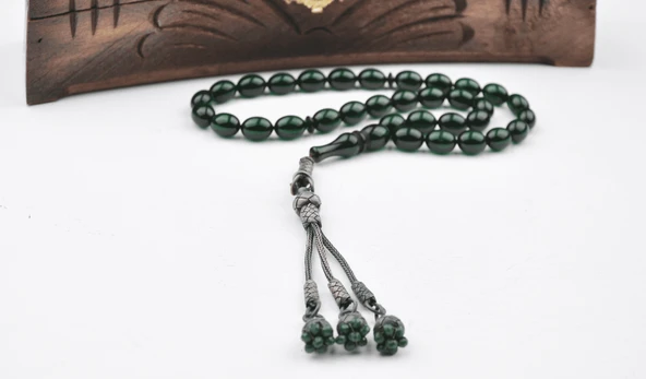 1000 Ayar Kazaz Püsküllü Ateş Kehribar Tesbih ürün görseli 1