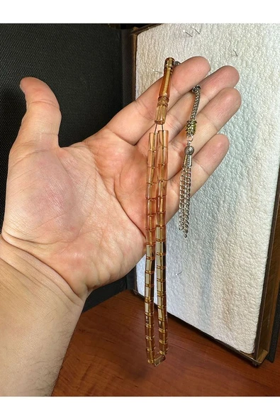 BLOK ZAR KEHRİBAR TESBİH ŞEFFAF RENK KESME KESİM HEDİYE 7MM X 11MM