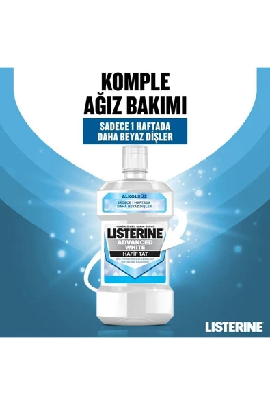 Listerine Advanced White Hafif Tat Ağiz Bakim Suyu 250 ml - 2