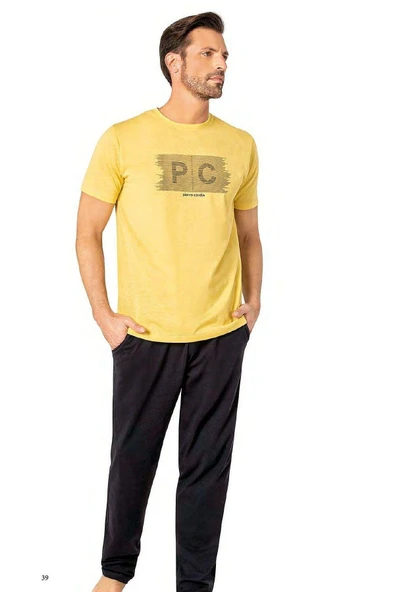 Pierre Cardin 6084 Erkek Kısa Kollu Bisiklet Yaka Pijama Takım - 2