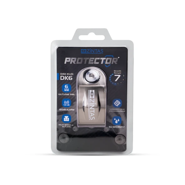 Zintaş Protector Alarmlı Disk Kilidi 6mm 120 dB - Resim 5