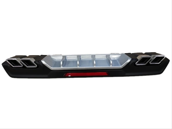 CIVIC FC5 2016-2021 IÇIN UYUMLU DIFUZOR KARE EGZOZ SILVER - Resim 6