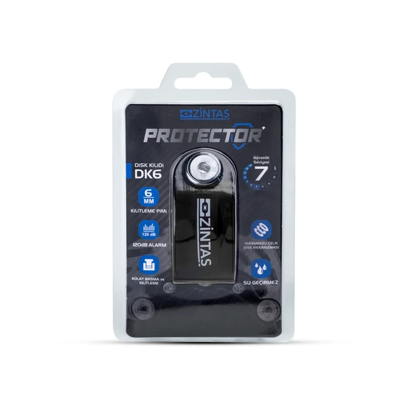 Zintaş Protector Alarmlı Disk Kilidi 6mm 120 dB - Resim 4