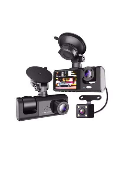 1080P DVR 3 Adet Ön Arka iç Geniş Açılı Sürüş Kaydedici 2 İnç Ekranlı Gece Görüşlü Araç Kamerası - 5