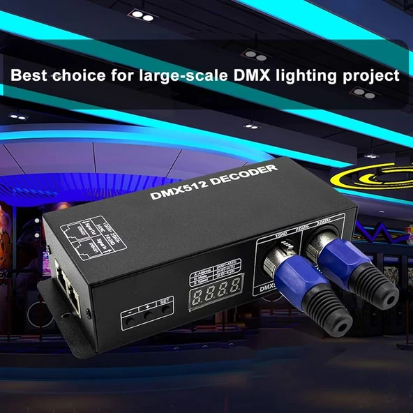 DMX-512 Dekoder Dijital Ekran Dimmer Sürücü RGBW 4 Kanal LED Kontrol Cihazı Şerit band DC12V-24V 348W - 4