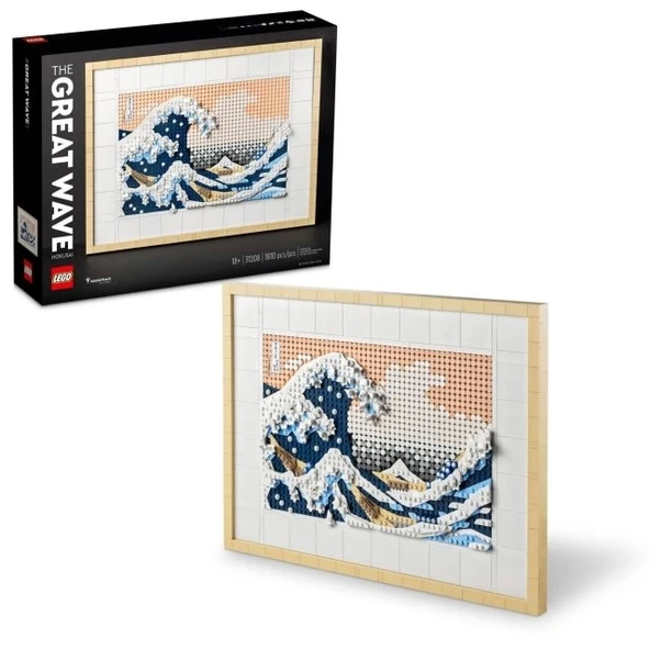LEGO Art Hokusai-Büyük Dalga 31208, 3D Japon Duvar Sanatı El Sanatları Seti