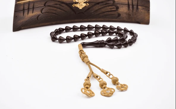 1000 Ayar Kazaz Püsküllü Sıkma Kehribar Tesbih ürün görseli 1