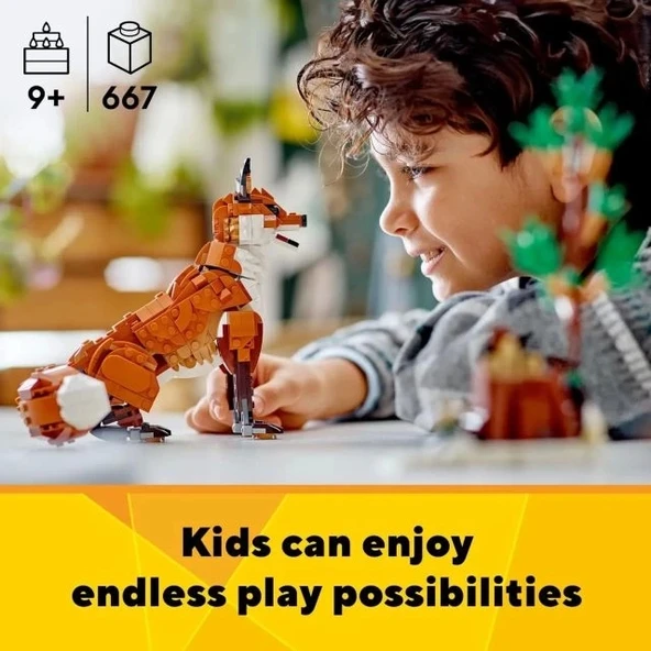 LEGO Creator 3'ü 1 Arada Orman Hayvanları: Kızıl Tilki Oyuncak 31154 - 3
