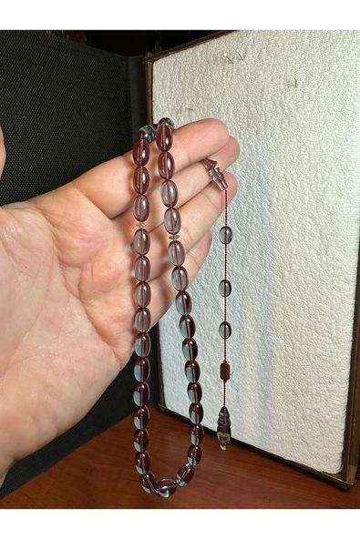 ATEŞ KEHRİBAR TESBİH BEYZİ KESİM HEDİYE 7MM X 11MM T-268