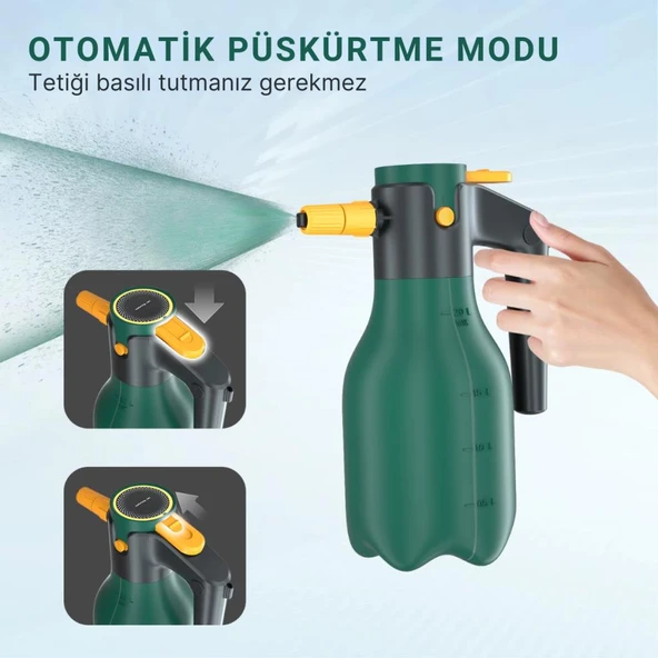 Polham 2 Litre Şarjlı Otomatik Yüksek Basınçlı Araç Yıkama Köpük Püskürtücü El Pompası, Çok Amaçlı Köpük Pompası - 4