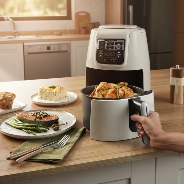 Karaca Air Pro Cook XL 2 in 1 Konuşan Airfryer Black Copper 4 Kişilik - 9