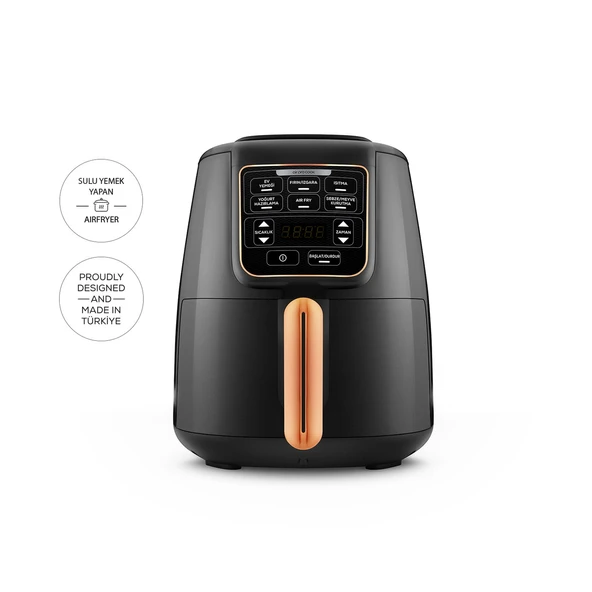 Karaca Air Pro Cook XL 2 in 1 Konuşan Airfryer Black Copper 4 Kişilik - 3
