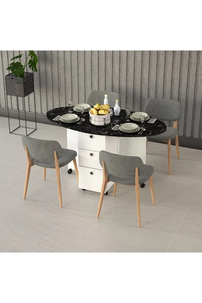 Katlanır Mutfak Masası Royal Mermer KM-07