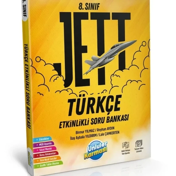 ÜNLÜLER KARMASI 8.SINIF JETT TÜRKÇE ETKİNLİKLİ SORU BANKASI