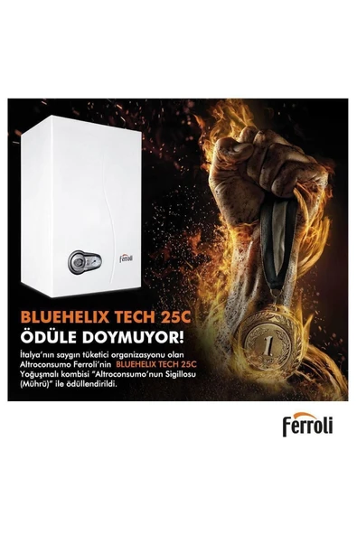 Ferroli Bluehelix Tech 26 kW Yoğuşmalı Kombi + Oda Termostatı - 6
